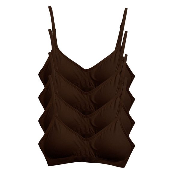4-Pack Demi Padded Bralette Adjustable Straps A3 Chocolate New NWB